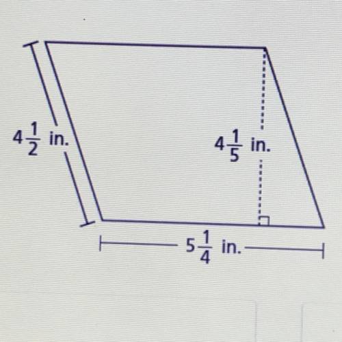 Erica drew the parallelogram below. Which expression can Erica use to find the area of the parallelo