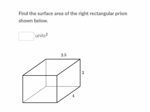 Someone help find surface area of a right rectangular prism