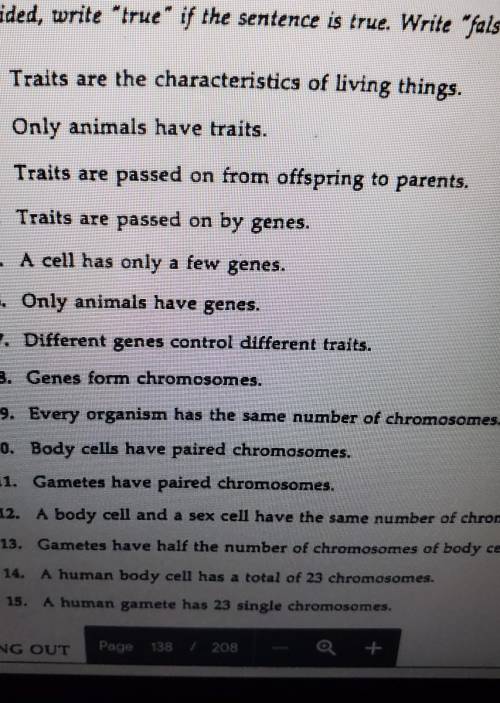 Can someone answer these for me? They are true or false