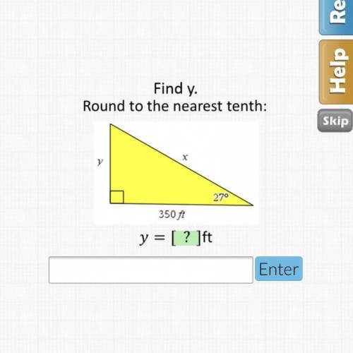 Find y and round to the nearest tenth