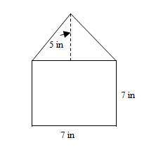 Find the area of the pentagon. Round to the nearest square inch. The figure is not drawn to scale.