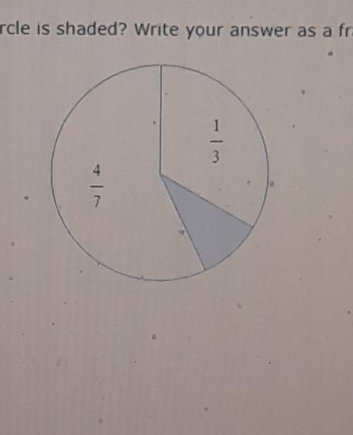 How much of the circle is shaded? 4/7+1/3 HELP