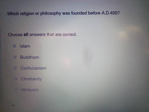 Which religion or philosophy was founded before A.D. 400?