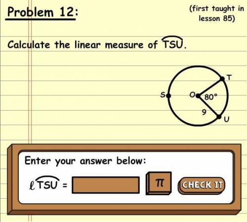 Someone please help calculate the linear measure of TSU