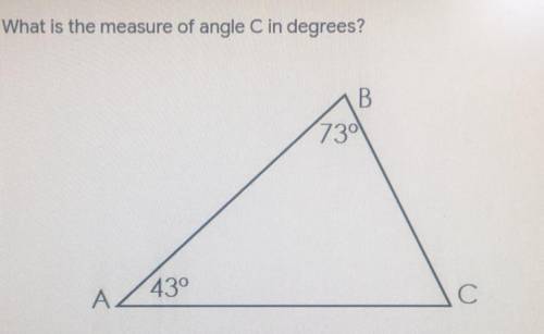 What is the measure of angle c In degrees?