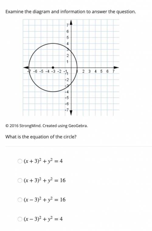 13: Please help. What is the equation of the circle?