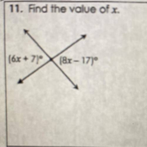 Help plzzz!!  find the value of x