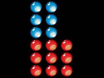Select the three ratios that represent the number of blue marbles to red marbles.
