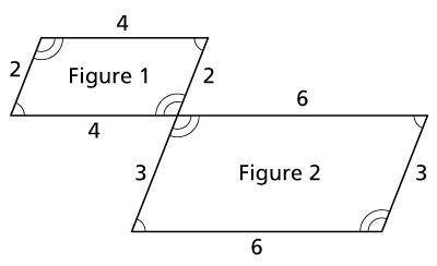 Which are true about Figure 1 and Figure 2? Select all that apply. Figures 1 and 2 are both parallel