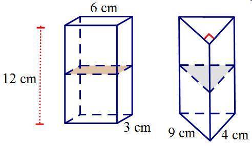If the two solids have the same volume and height, find the area of one of the cross sections.