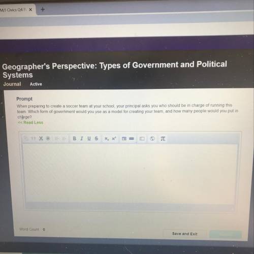 Geographer's Perspective: Types of Government and Political Systems Journal Active Prompt When prepa