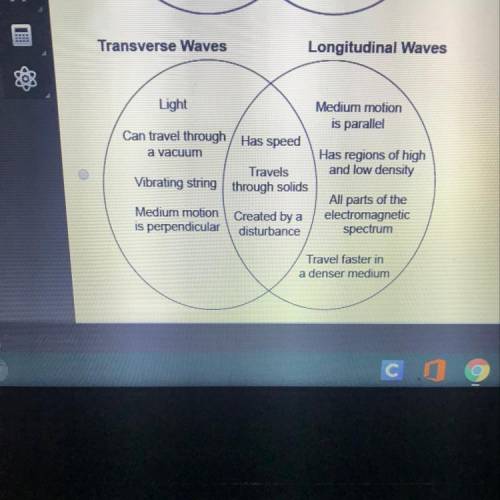 Following a lecture on transverse and longitudinal waves, four students make Venn diagrams to charac