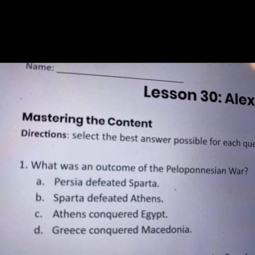 What was the outcome of the Peloponnesian War?