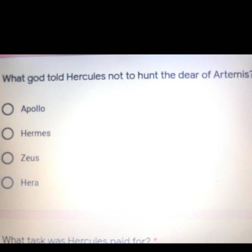 What God told Hercules not to hunt the deer of Artemis?