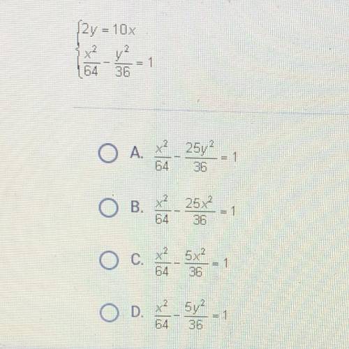 To solve the system of equations below, grace isolated the variable y in the first equation and then