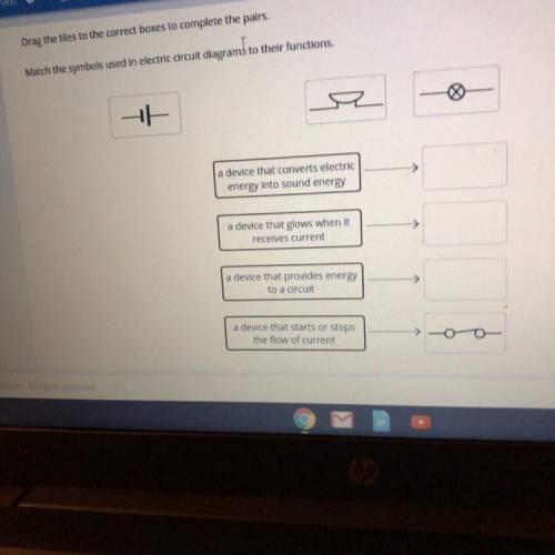 Match the symbols used in electric circuit diagram to their functions