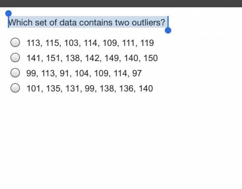 Which set of data contains two outliers?