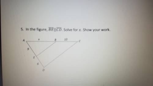 In the figure, BE||CD. Solve for . Show your work.