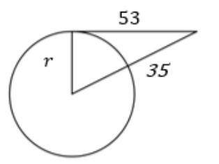 Determine the radius of the circle. The radius rounded to the the nearest whole number_____.