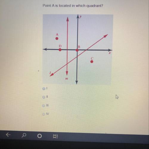 Point A is located in which quadrant ?
