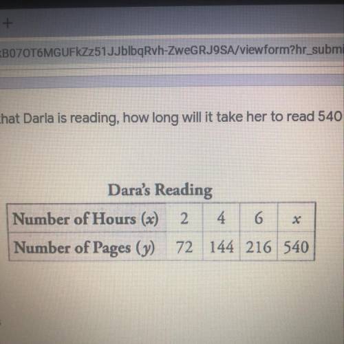 At the rate that Darla is reading, how long will it take her to read 540 pages? A 18 hours B15 hours