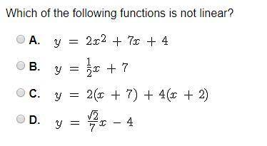 Which of the following functions is not linear?