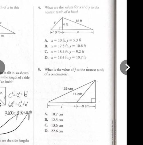 4 and 5 please I don’t understand the triangles
