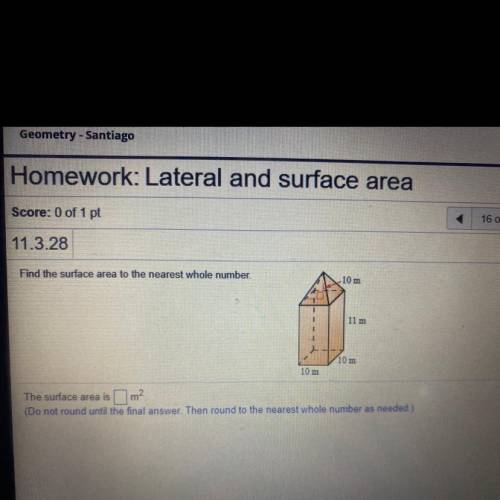 Find the surface area. I need a short explanation.