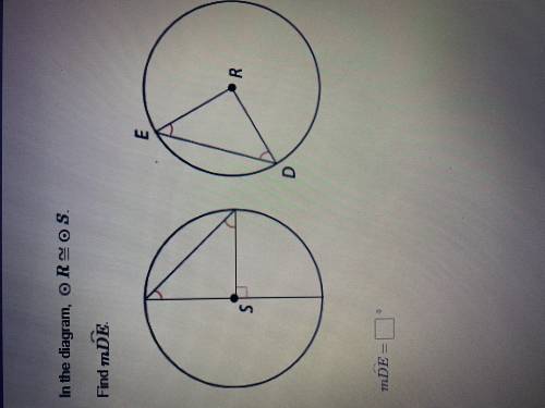 In the diagram, circle R= circle S. Find mDE