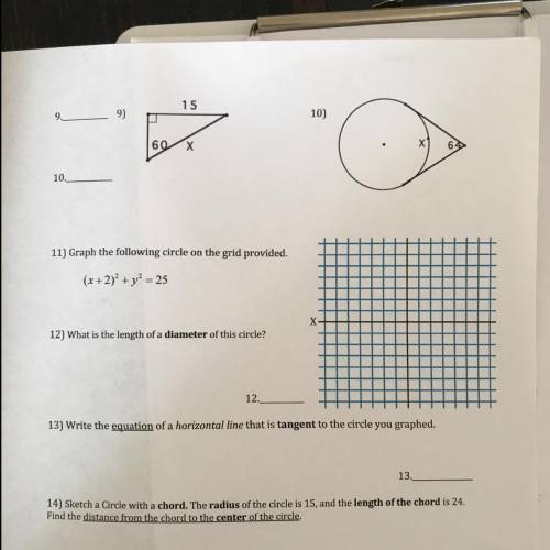 #11-13 please (show work for the graph and equation for #12 and #13)
