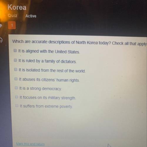 Witch are accurate description of North Korea today
