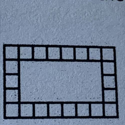 Which expression could NOT be used to find the number of square pieces that make the frame below? A.