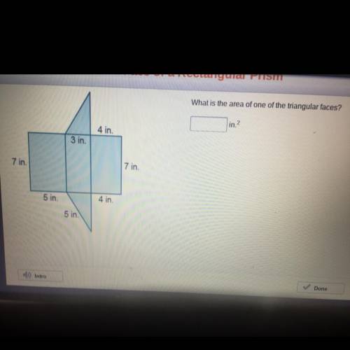 What is the area of one of the triangular faces?
