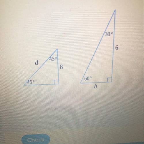 Plz answer ASAP! I’ll mark Brainiest. For the right triangles below, find the exact values of the si