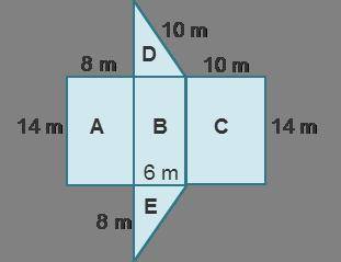 Which statements about the area of the faces of the triangular prism are true? Select all that apply