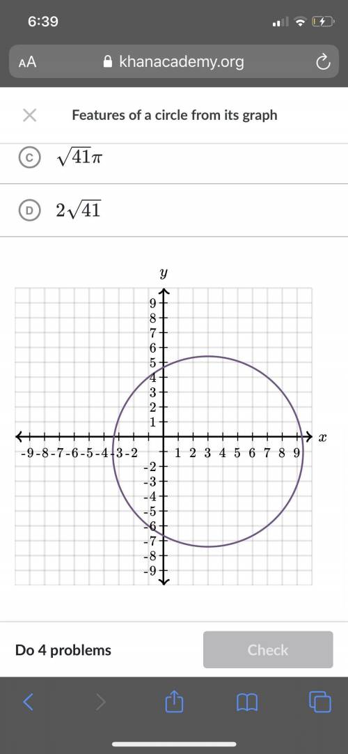 The circle passes through the point  (−1,−6). What is its radius?