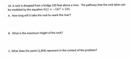 A rock is dropped from a bridge 320 feet above a river. Please help