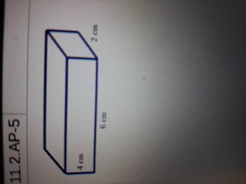 Find the volume of the rectangular prism  The volume is __cm. Cubed