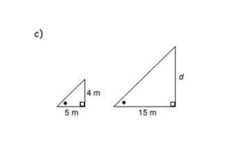(i) Determine if the triangles below are similar, and explain how you know. (ii) Find the lengths of