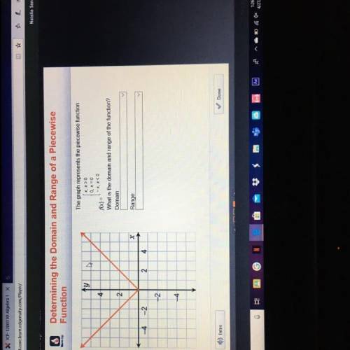 A Determining the Domain and Range or a ritutno Function The graph represents the piecewise function