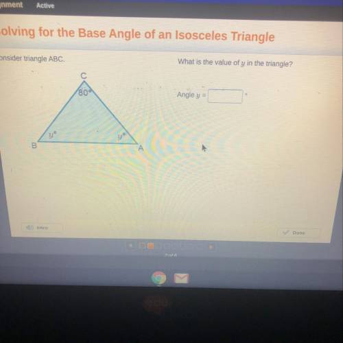 Consider triangle abc what is the value of y in the triangle
