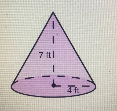 What is the volume of the cone?  A. 117.3 cubic feet  B. 469.1 cubic feet  C. 351.9 cubic feet  D. 1
