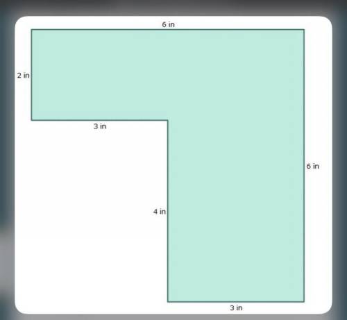 What is the area of the figure? A) 18 in2  B) 24 in2  C) 30 in2  D) 36 in2