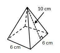 NEED ANSWER ASAP What is the surface area of the square pyramid below? 1. 120 cm2 2. 132 cm2 3. 156