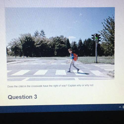 Does the child in the crosswalk have the right of way? Explain why or why not