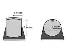 Bill used candle molds, as shown, to make candles that were perfect cylinders and spheres: What is t