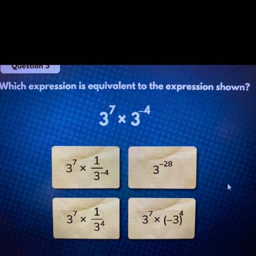 Which expression is equivalent too the expression shown?