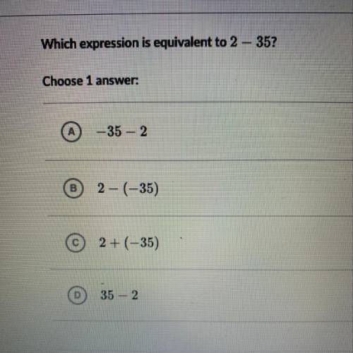 Which expression is equivalent to 2-35