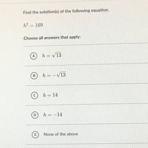 Find the solution of the following equation
