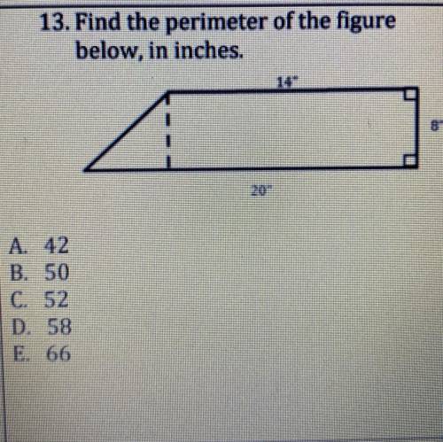 PICTURE ABOVE  find perimeter in inches  PLEASE HELP !!!